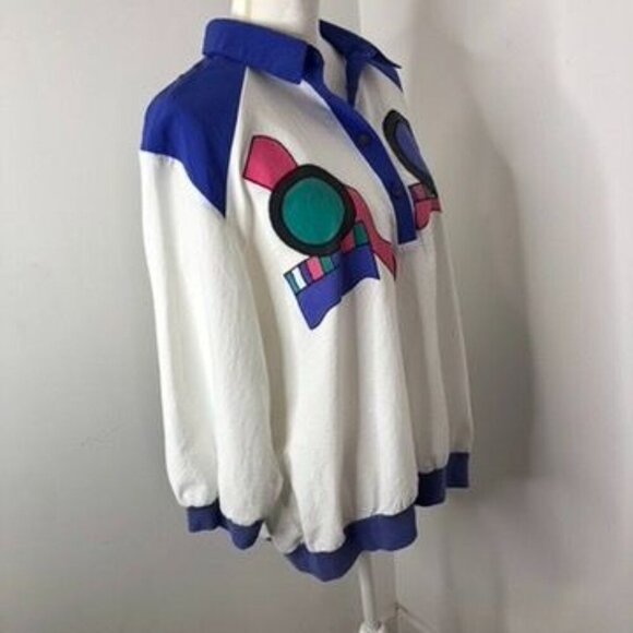 Vintage Teddi Sport Women's Pullover Sweatshirt Abstract Design Size XL 1980's - Picture 6 of 14